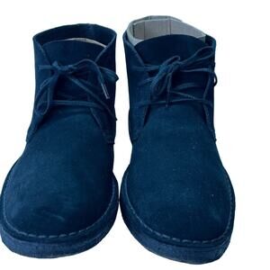 Banana Republic Chukka Boots Mens Lace Up Black Leather Suede Work Dress 11.5 M